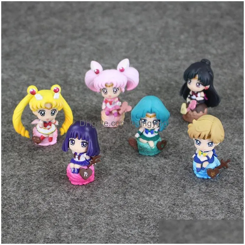 6pcsset anime action figure toy small lady mercury mars jupiter venus uranus neptune saturn pvc model doll x05031597122