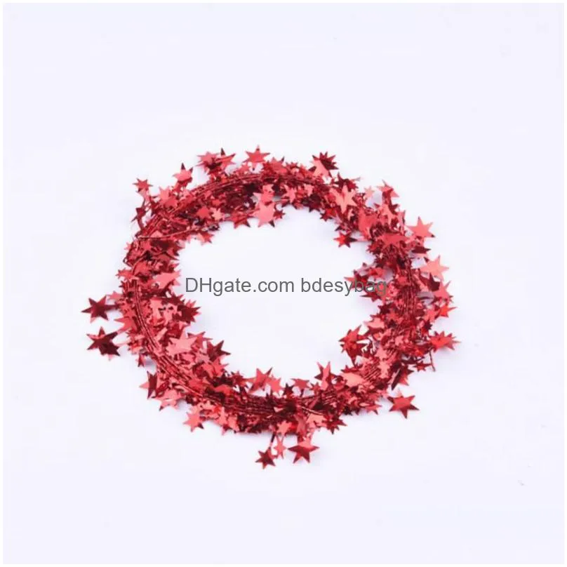 Christmas Decorations 7.5 Meters Christmas Star Tinsel Garland Wire Home Decor Tree Decoration Wedding Diy Crafts Party Supplies Drop Dhc5I