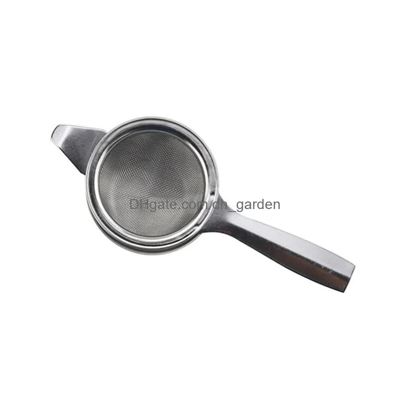 stainless steel teas strainer double handle with bottom support tea infuser home coffee vanilla spice filter diffuser kitchen