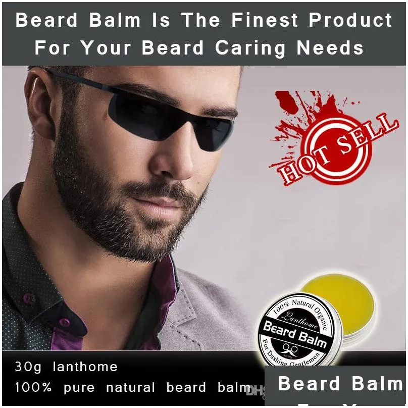 high quality small size natural beard conditioner beard balm for beard growth and organic moustache wax for whiskers smooth styling