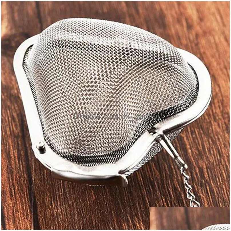 stainless steel tea strainer creative heartshaped mesh teas infuser home coffee vanilla spice filter diffuser reusable