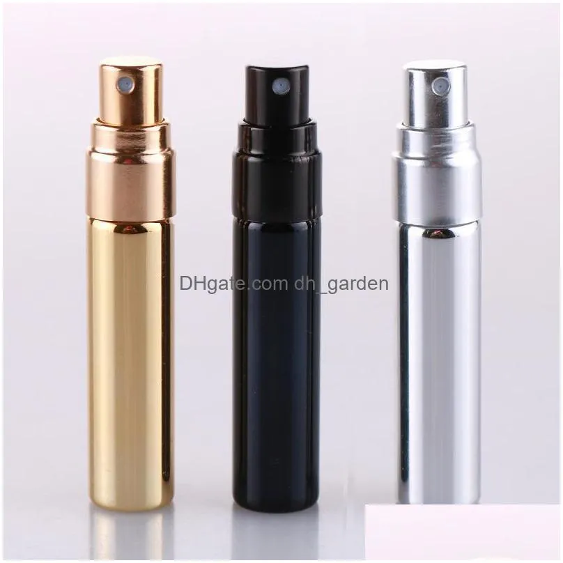 mini 5ml electroplated glass spray perfume bottle presspacked travel portable shading small sample bottles 3 colors