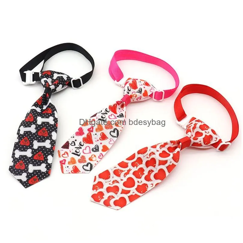 Dog Apparel Printing Handmade Summer Style Pet Dog Apparel Puppy Cat Bow Ties Adjustable Bowties Bowknot Cats Collar Pets Grooming Acc Dhwjb