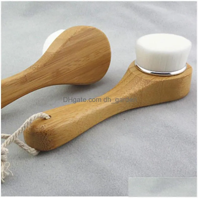 wooden handled nano silk cleansing brush facial clean removing blackheads beauty brushes bathroom supplies