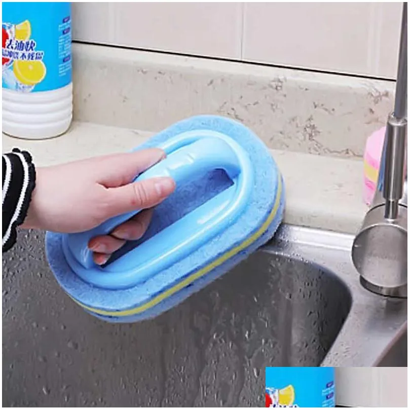 kitchen cleaning bathroom toilet kitchen glass wall cleaning bath brush handle sponge bath bottombathtub ceramic cleaning tools