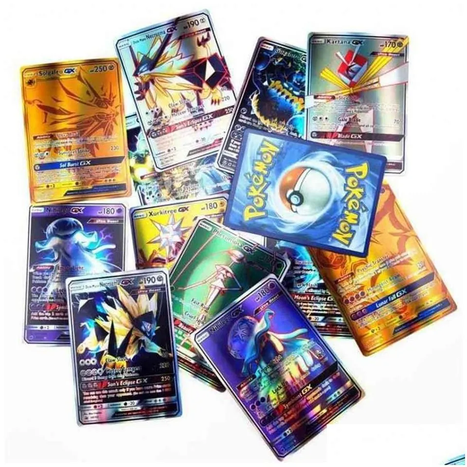 card games 100pc 1 pack flash card pokmon collection board game random gifts for children y1212270j drop delivery toys puzzles dhs54