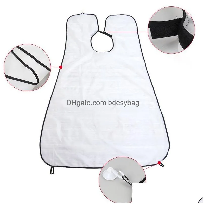 Aprons Beard Catcher Bib Apron Men Shaving Trimming Waterproof Non-Stick Cape Grooming Cloth With Suction Cup Drop Delivery Home Garde Dhhkp