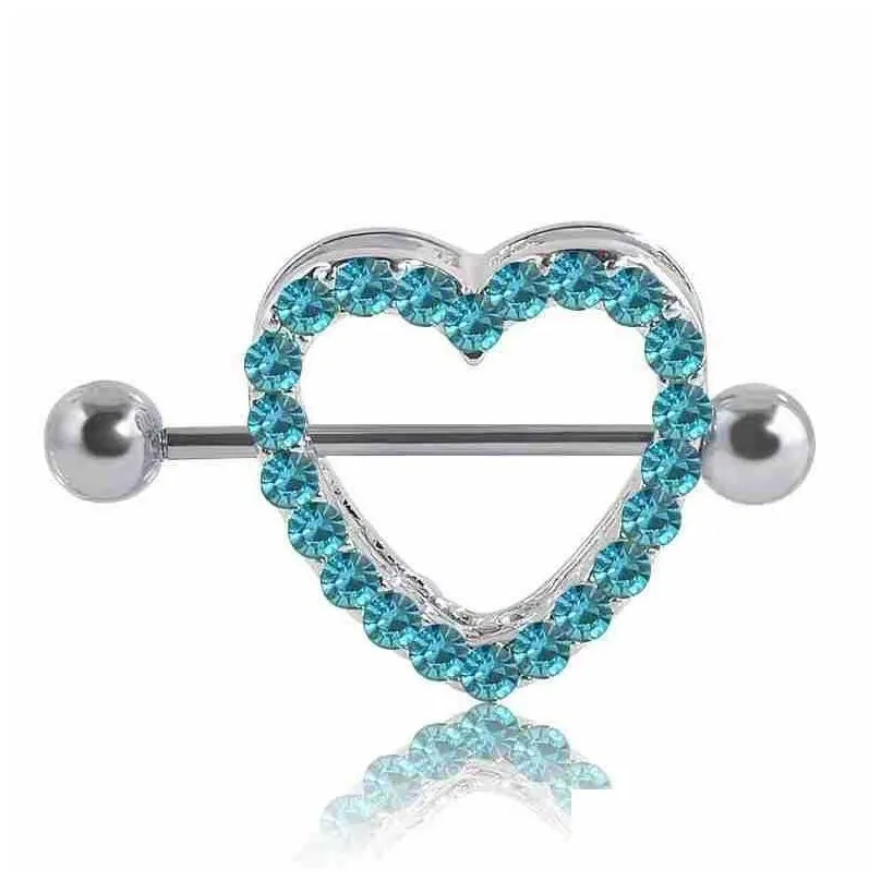 Navel Bell Button Rings Body Jewelry D0985 5 Colors Nice Stone Heart Style Nipple Ring Piercing 20 Pcs Color Drop Delivery 2021 Metsy