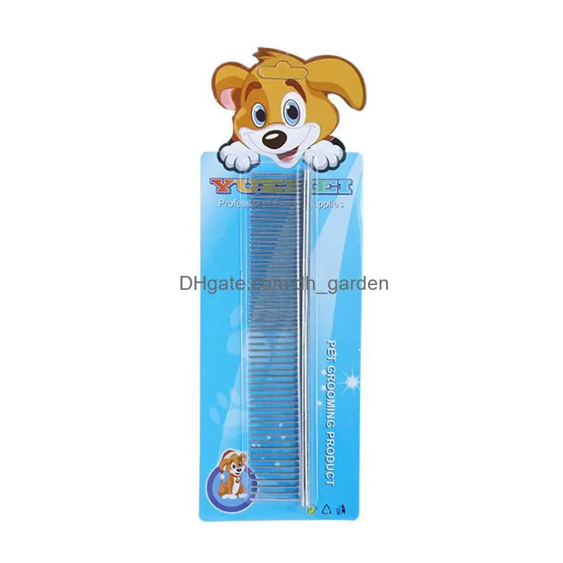 pet stainless steel comb anti static cat and dog grooming hair combs cleaning brush pets supplies 19x3.5cm