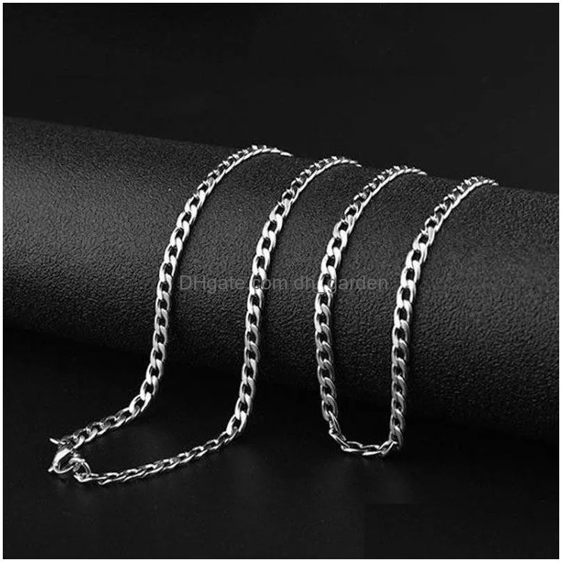 Chokers Stainless Steel Chain Necklace Long Hip Hop For Women Men On The Neck Fashion Jewelry Gift Accessories Sier Color Ch Dhgarden Otkmg
