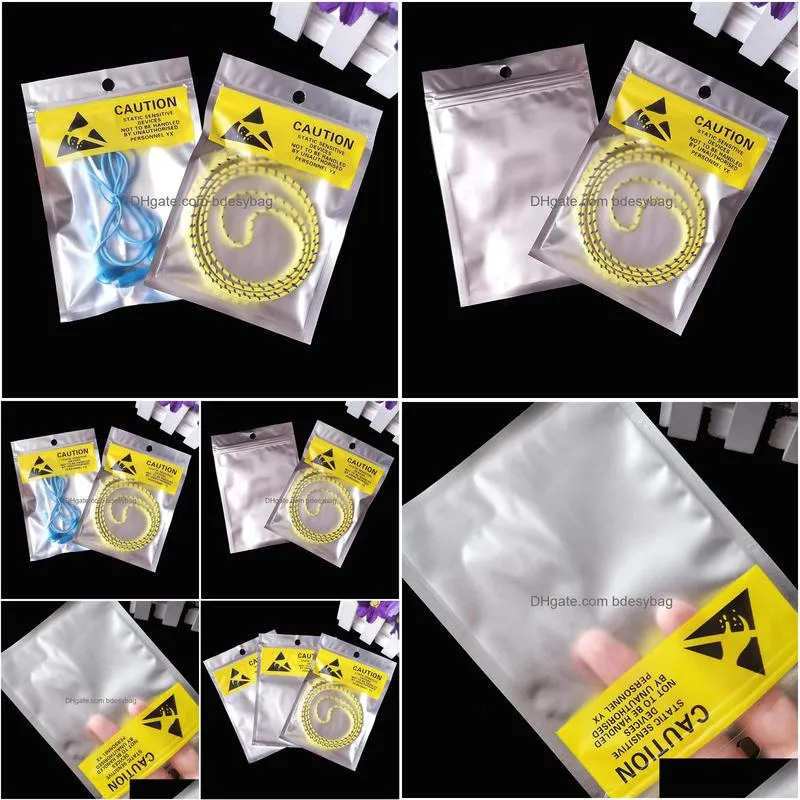 self sealing antistatic shielding plastic bag electronic batteries anti static storage bags esd wholesale lx4856