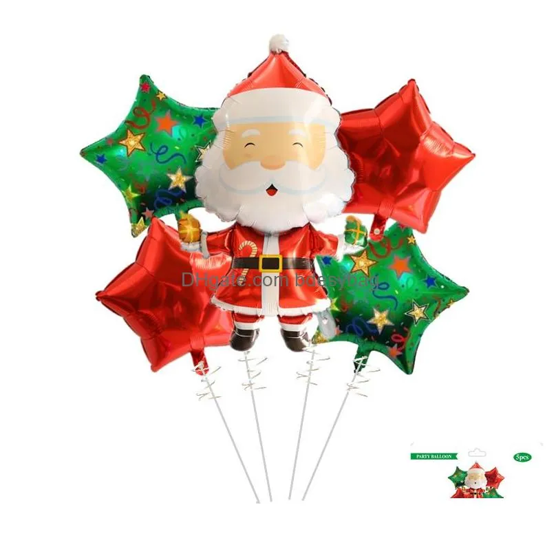 Other Event & Party Supplies Cartoon Santa Claus Party Decoration Balloons Christmas Supplies Tree Elderly Shaped Aluminum Film Balloo Dhy85