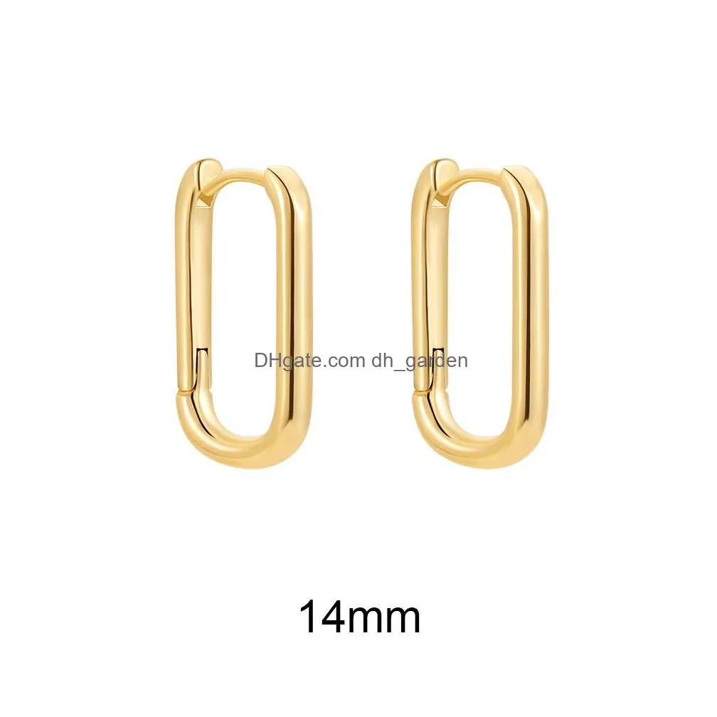 Hoop & Huggie Gold Color Metal Geometric Square Hoop Earring For Women Minimalist Small Circle Hies Ear Buckle Punk Jewelry Dhgarden Otqmf