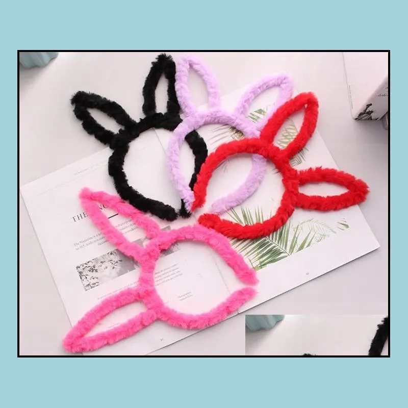 kids easter bunny rabbit ears cosplay headband child adult soft furry plush hair band party led glow headwear event favors customize
