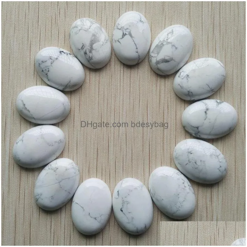 wholesale 18x25mm natural stone mixed oval cab cabochon cystal loose beads for jewelry making