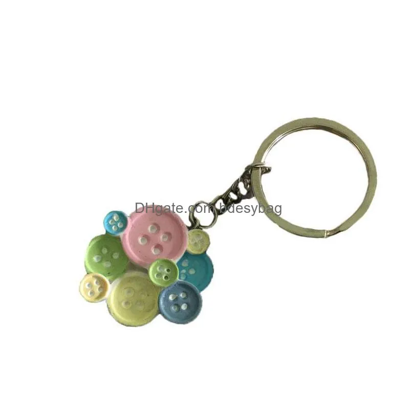 cute resin button shape key chain keychain baby shower favors and gift party souvenir wedding favor souvenir za1168