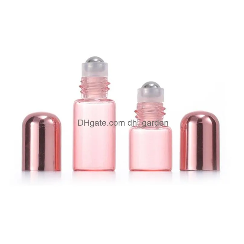 rose gold roller bottles glass essential oil bottle travel portable empty cosmetic sub bottle 1ml/2ml/3ml/5ml