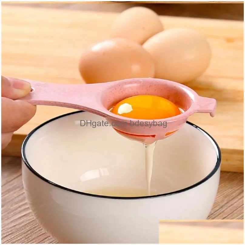 Egg Tools Egg White Yolk Separator Tools Wheat St Food-Grade Baking Cooking Kitchen Tool Hand Divider Sieve Accessories Drop Delivery Dhhyy