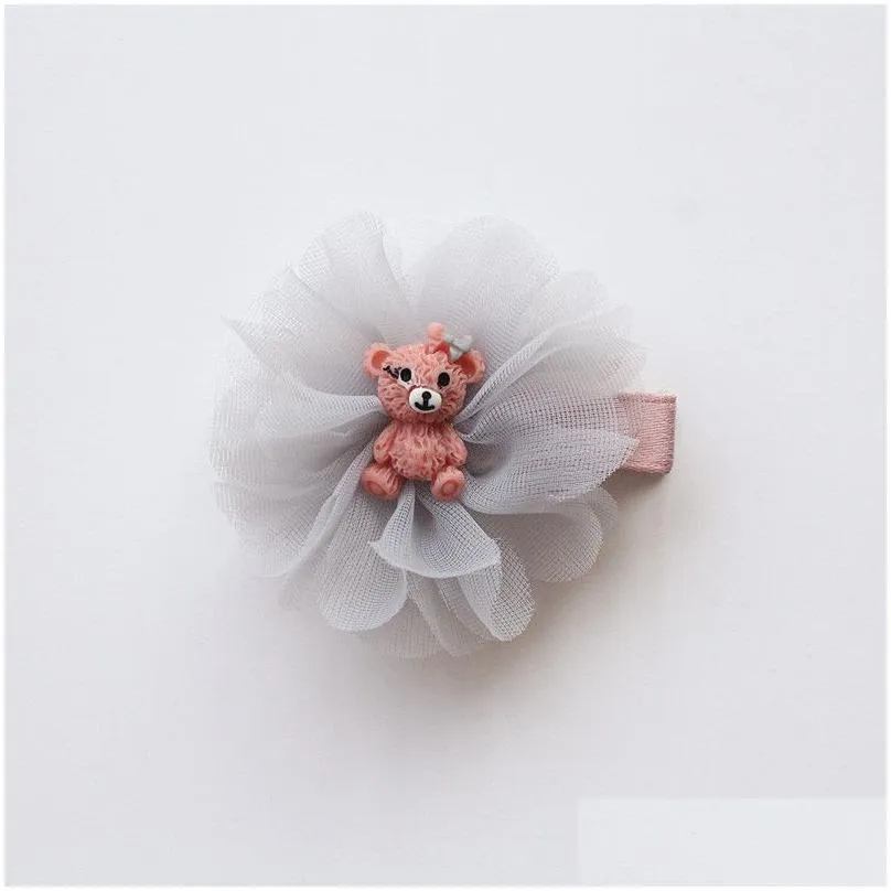 16pcslot floral shape kids hairpins cartoon resin bear animals hair clips top quality girls barrettes8226681