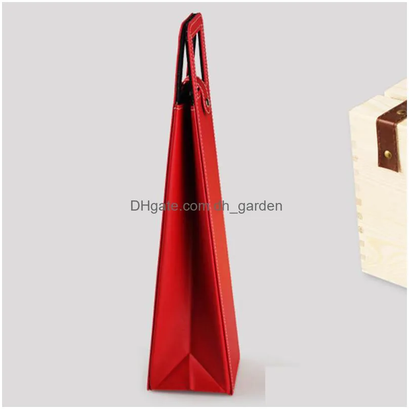 portable pu leather wine bag gift wrap luxury single wines bottle packaging bags holiday gifts supplies