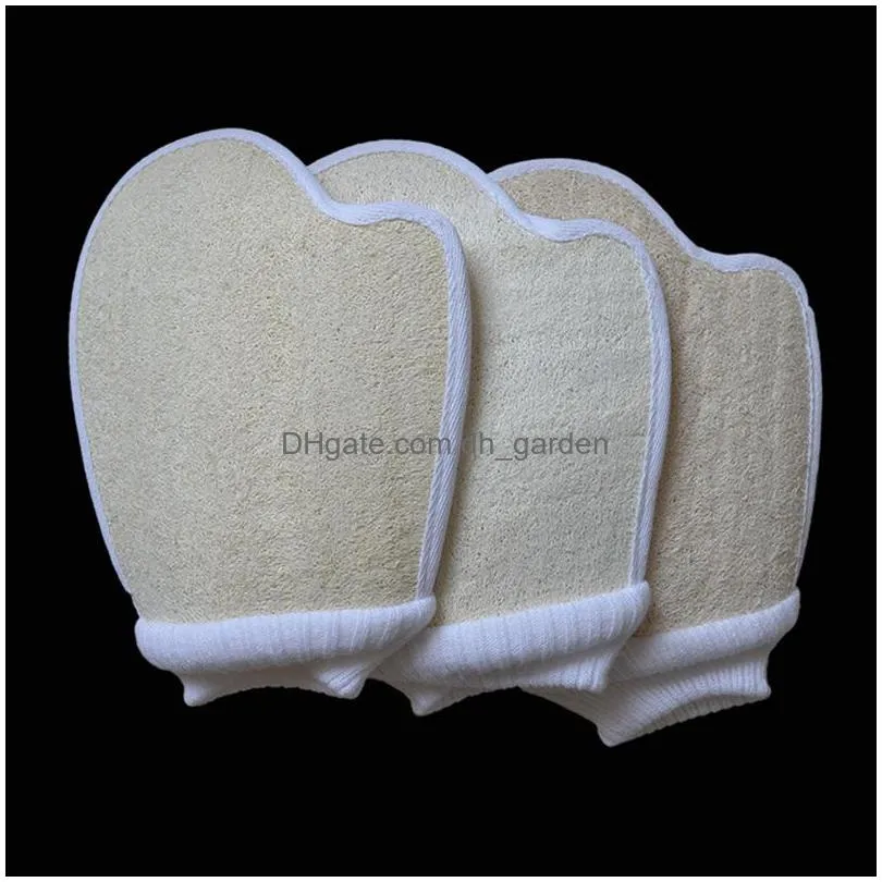 natural loofah double sided bathing gloves full body bath brush scrubbing exfoliating massage glove household bathroom cleaning tool