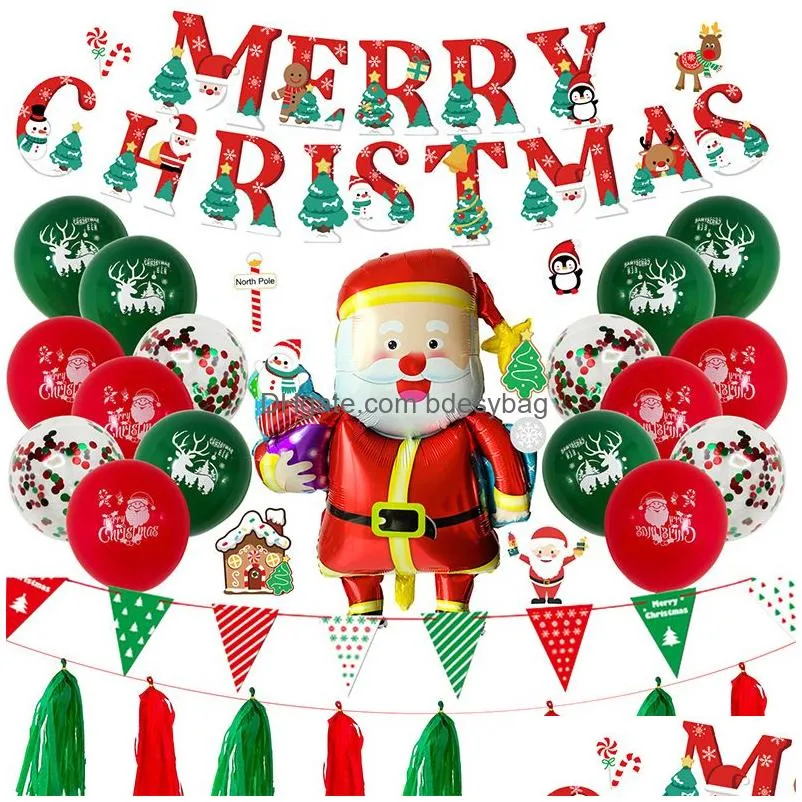 Other Event & Party Supplies Christmas Decorations Party Balloons Set Red Green Arch Kit Gift Cane Foil Balloon For Home Wedding Decor Dhehd