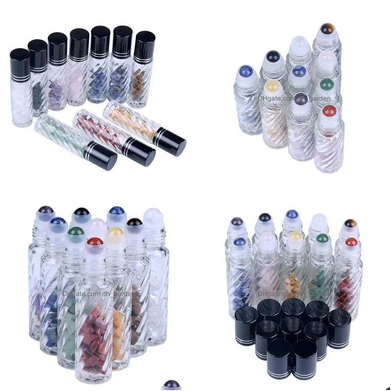 10ml jade roller ball bottle crystal stone thread essential oil bottle portable empty cosmetic bottles