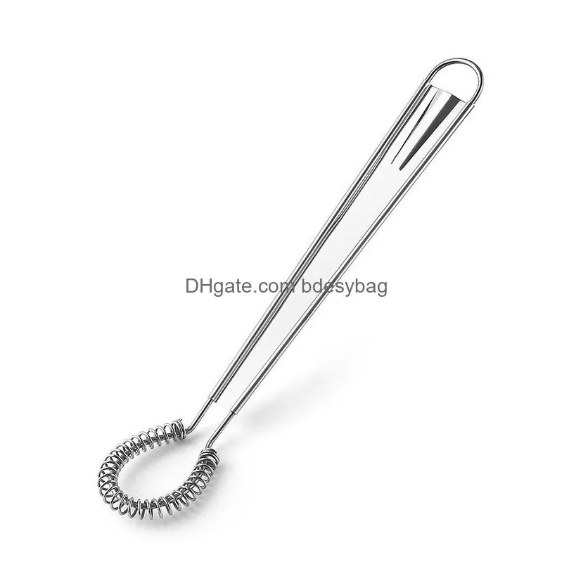 stainless steel whisk spring hand mixer spoon kitchen eggs sauces honey cream mixing kitchen gadgets cooking tools lx5192