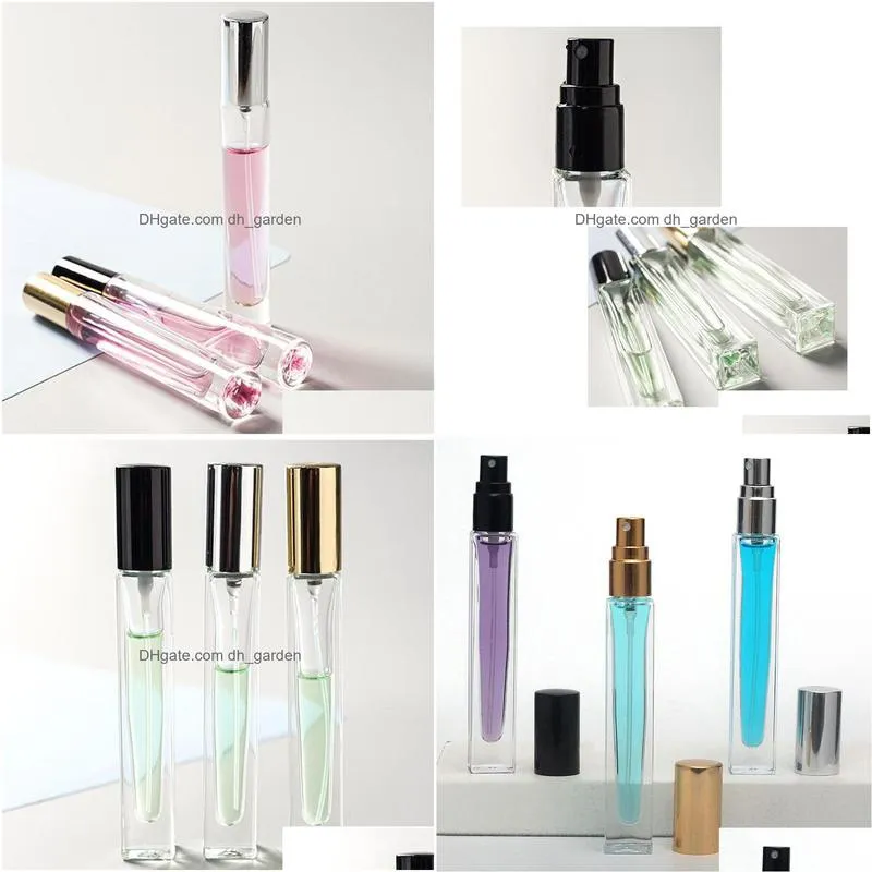 mini fragrance spray bottle round clear glass essential oil bottle atomizer travel portable empty cosmetic bottles 10ml