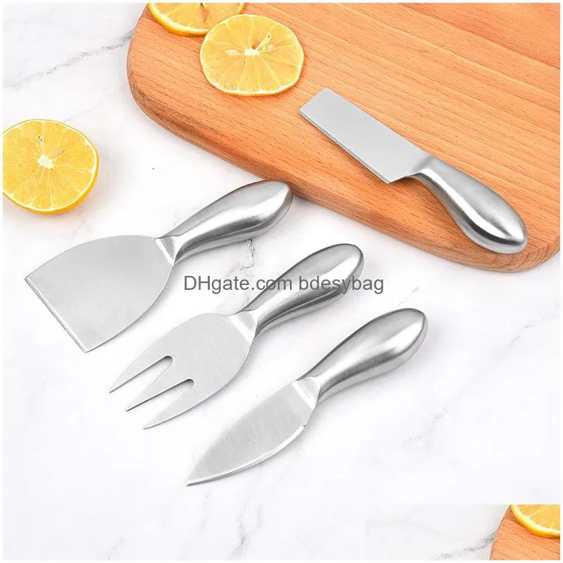 4pcs/set stainless steel silver cheese knives set cheese cutlery kitchen gadgets baking tools kitchen gadgets lx3559