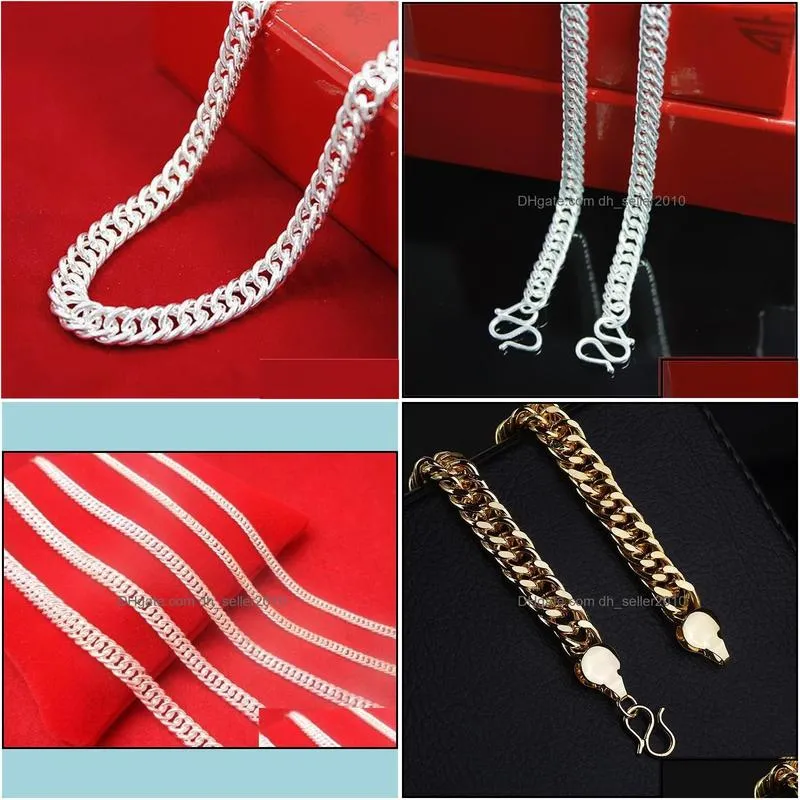 Chains 925 Sterling Sier Chains Whip Sideways Fashion Sierjewelry Necklace Chain Men Jewelery Boyfriend Gift Valentines Day Gifts 12