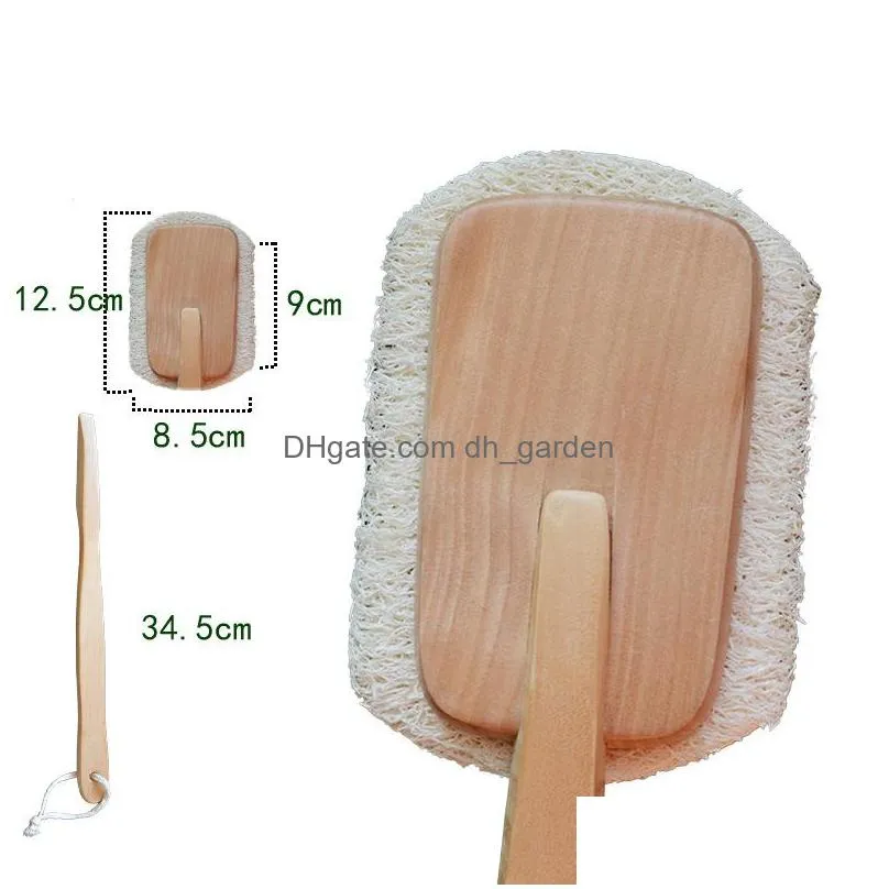 wooden shower brush long handled loofah scrubbing detachable back cleaning brushes household bathroom supplies
