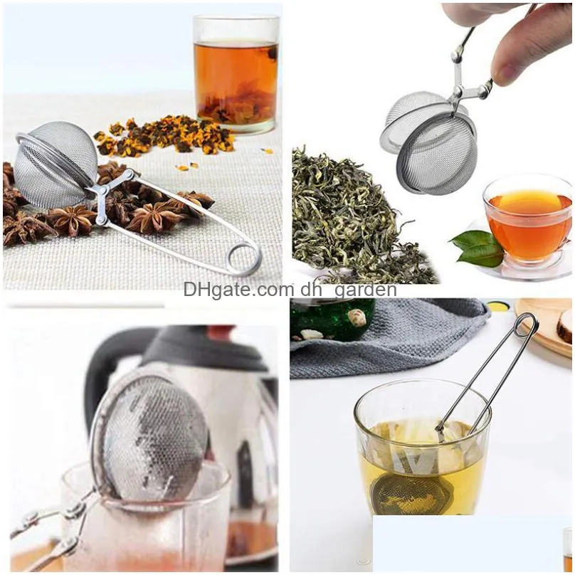 tea infuser tools 304 stainless steel ball mesh teas strainer coffee vanilla spice filter diffuser kitchen accessories