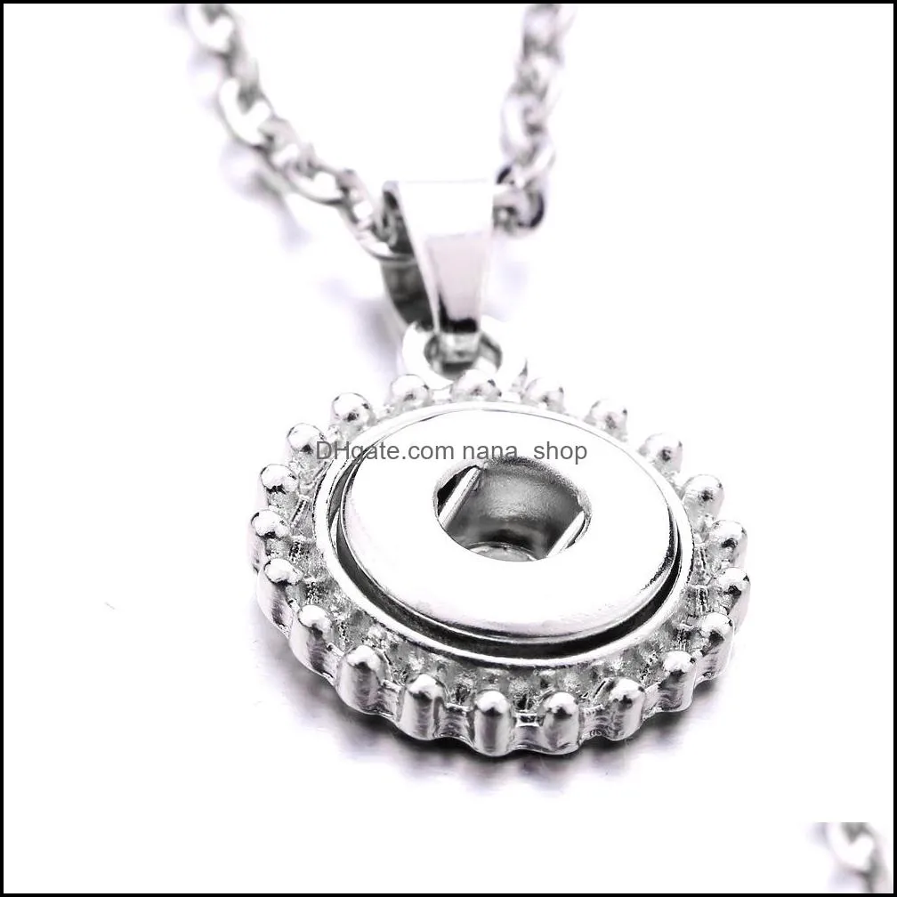 noosa 12mm snap button necklace silver color stainless steel chain necklaces for women ginger snaps buttons jewelry