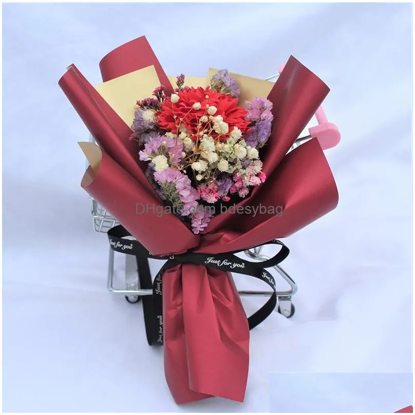 Decorative Flowers & Wreaths Handmade Dried Flower Bouquet Carnation Gypsophila Artificial Soap Flowers Eternal Mother Valentines Day Dhrnq