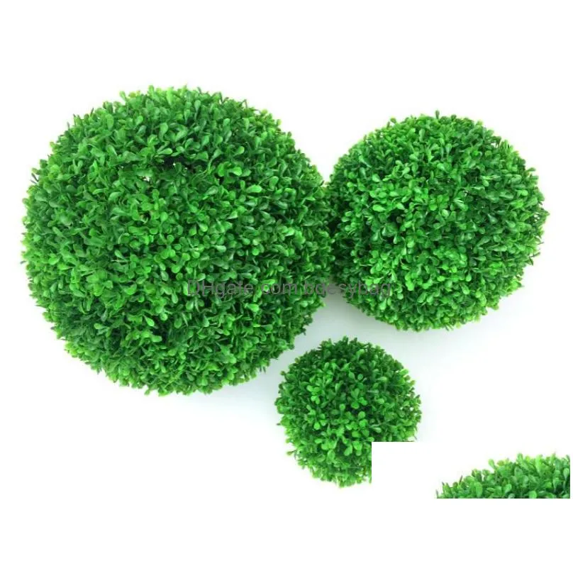 Faux Floral & Greenery Green Artificial Greenery Plant Ball Topiary Tree Boxwood Wedding Party Home Outdoor Decoration Plants Plastic Dhyel