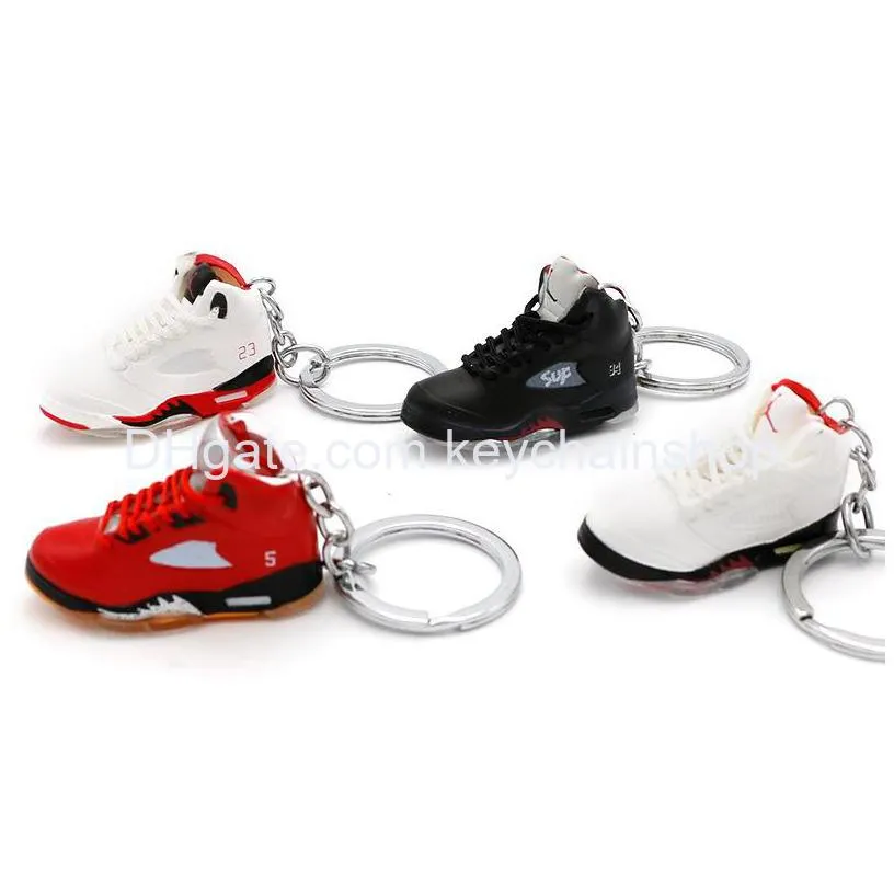 34 styles designer mini 3d basketball shoes keychains stereoscopic sneakers key chain car backpack pendants