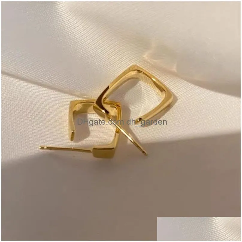 Dangle & Chandelier Geometric Rhinestone Crystal Pendant Hoop Earrings For Women Gold Color Ear Hies Jewelry Wholesale Girls Dhgarden Otjzs