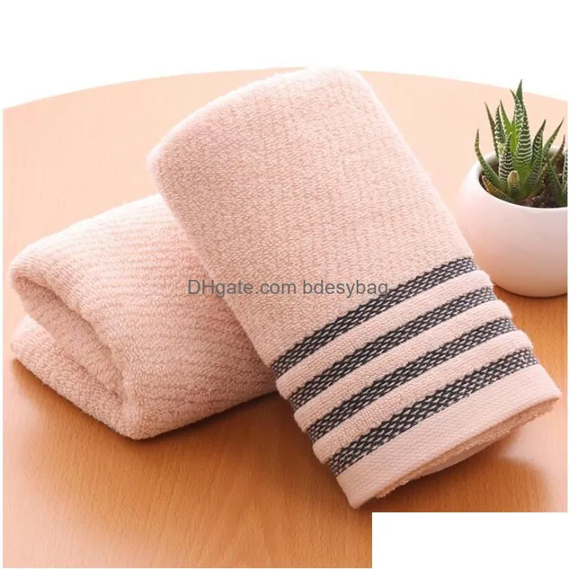 Towel Cotton Soft Absorbent Cleansing Towel Bamboo Fiber Home Wash Towels For Adts Face Thick Bathroom Drop Delivery Home Garden Home Dheqf