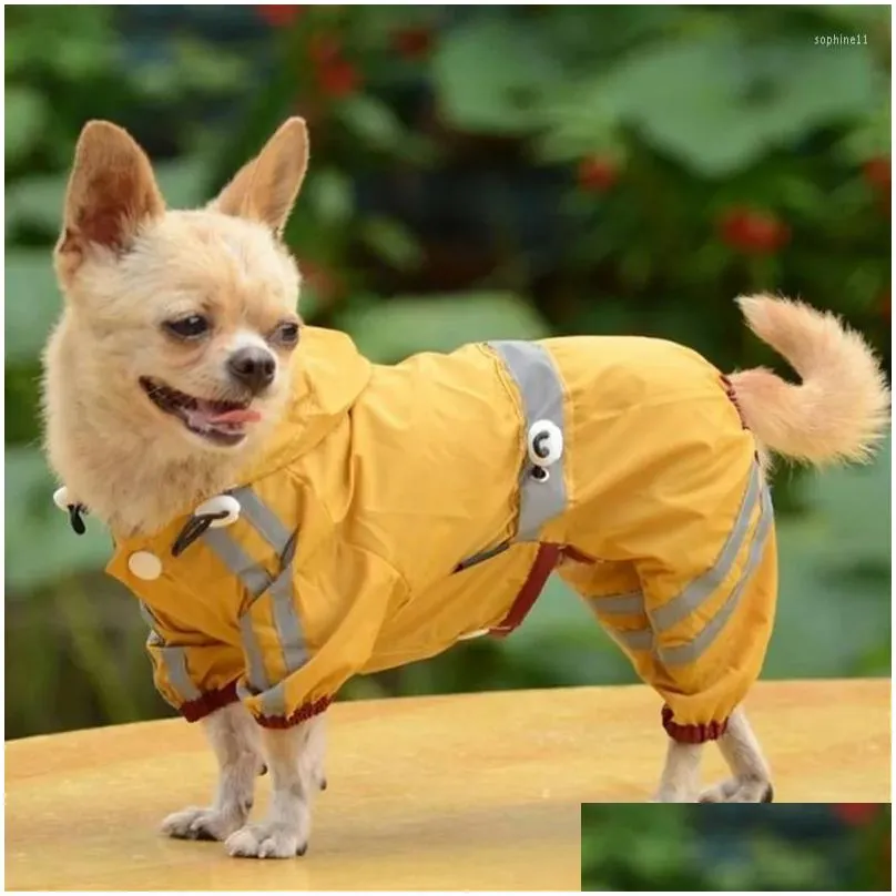 dog apparel waterproof clothes for small dogs pet rain coats jacket puppy raincoat reflective strip yorkie chihuahua product