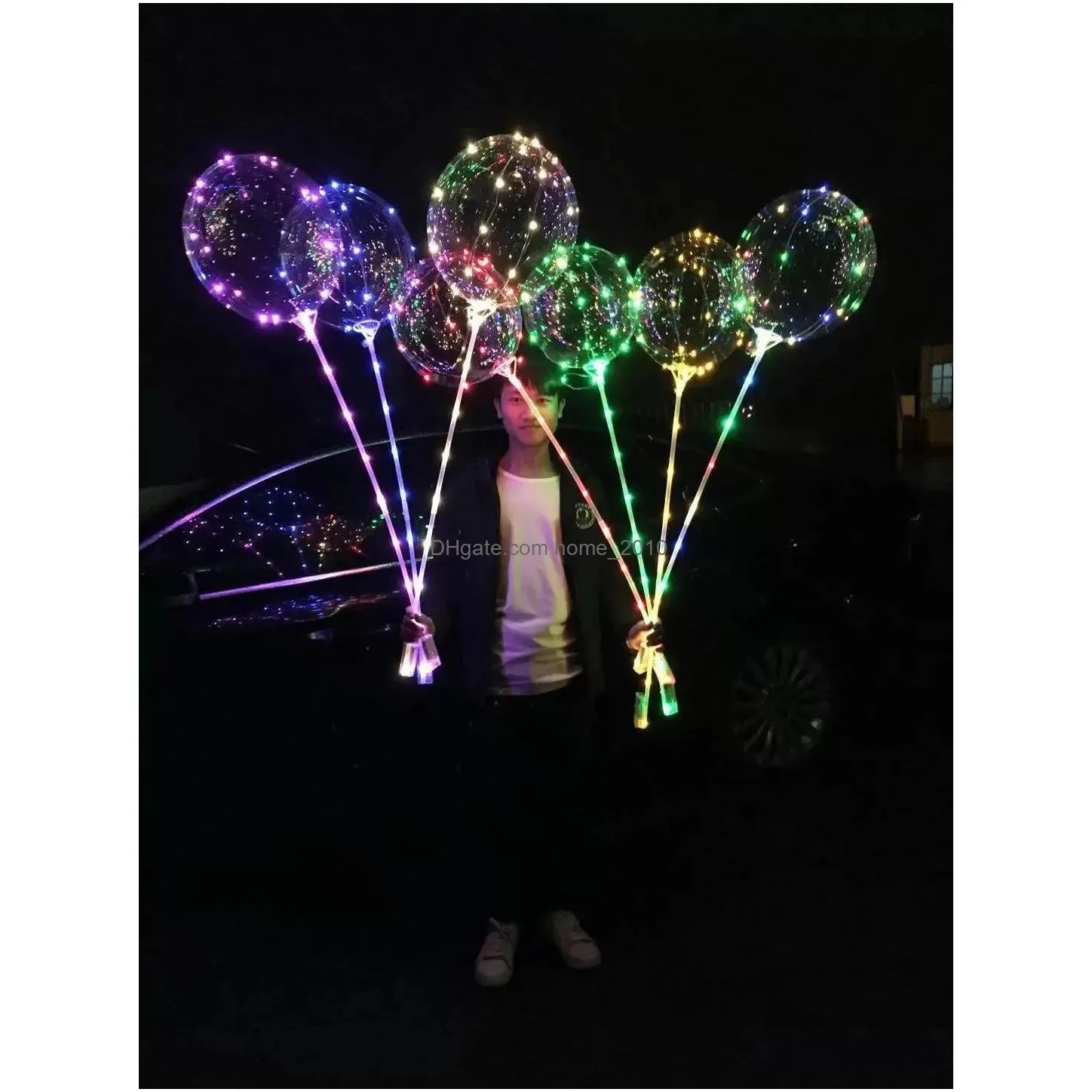 led decorative bobo balloon  string balloon light party decor for christmas halloween birthday balloons ll