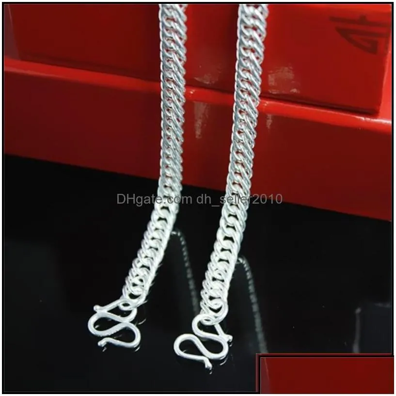 Chains 925 Sterling Sier Chains Whip Sideways Fashion Sierjewelry Necklace Chain Men Jewelery Boyfriend Gift Valentines Day Gifts 12