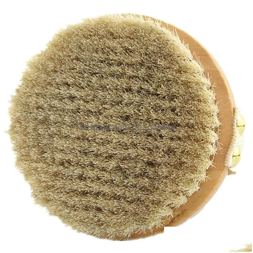 natural horsehair bath brush exfoliating without handle body massage brush bathroom wooden cleaning brushes