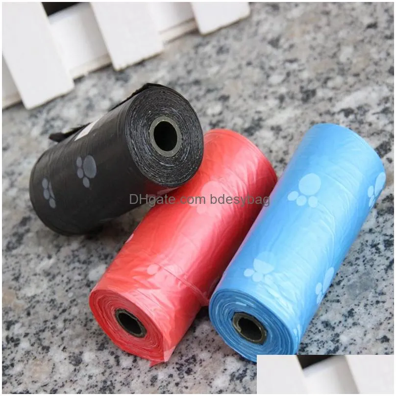 Other Dog Supplies Pet Supply 1Rolls 15Pcs Printing Cat Dog Poop Bags Outdoor Home Clean Refill Garbage Bag Drop Delivery Home Garden Dh6Q0