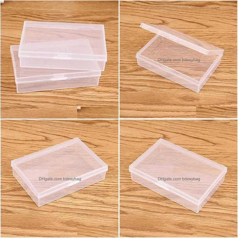 transparent plastic storage box clear square plastic jewelry storage boxes business card box 9.2x6x2cm lx2821