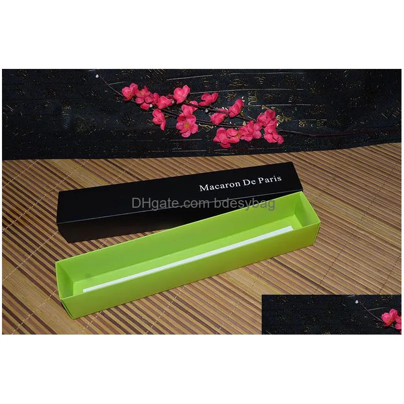 31x5.2x5cm black and green macaron box bakery box for biscuits cookie mooncake biscuit packaging paper boxes za5260