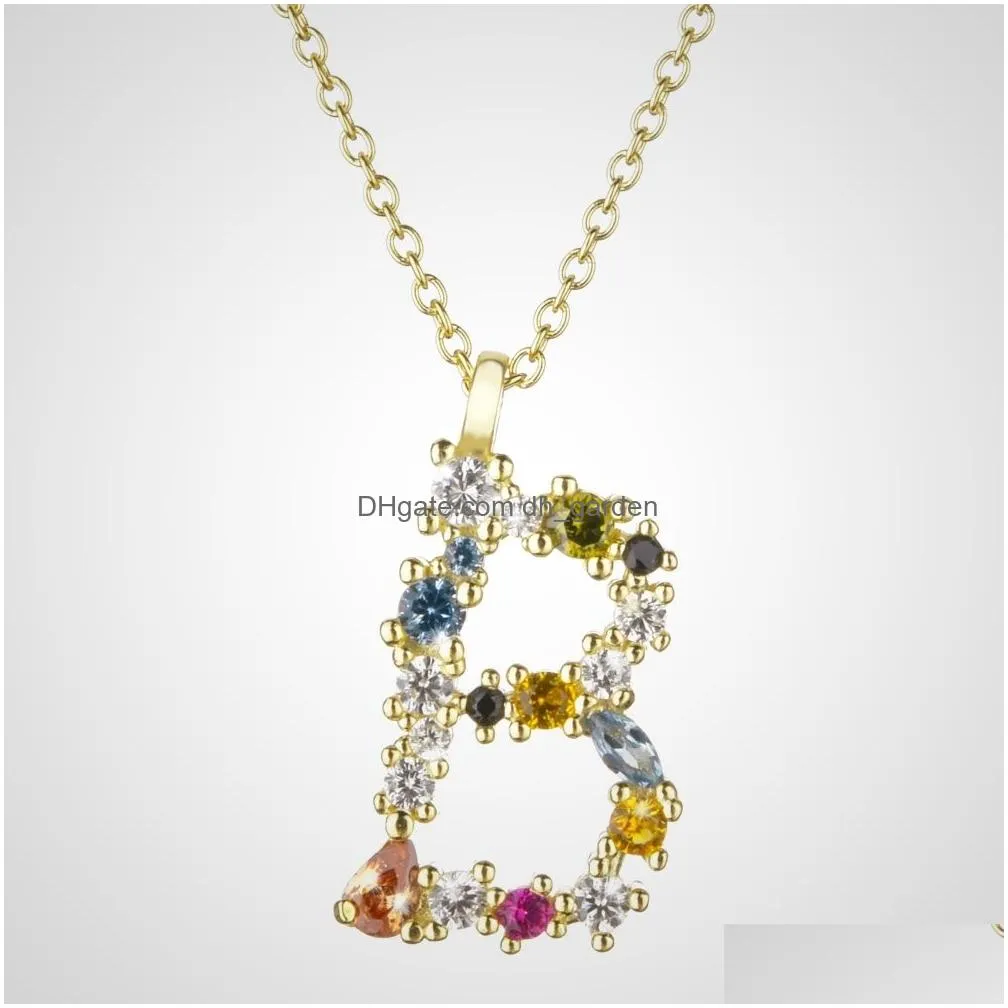 Pendant Necklaces 925 Sterling Sier Gold Letter M Pendant Initial F Alphabet Necklace Monogram Opals 2021 Women Accessories Dhgarden Otpq6