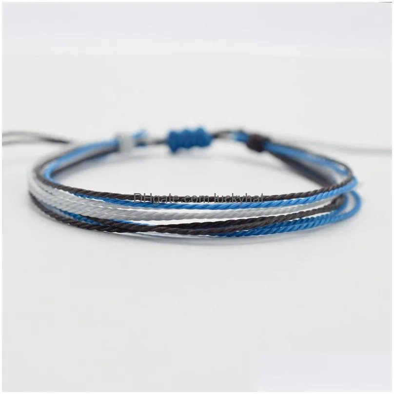 Other Bracelets Bohemian Hand Woven Bracelet Color Dcord Wax Thread Fashion Accessories Drop Delivery Jewelry Bracelets Dhecy