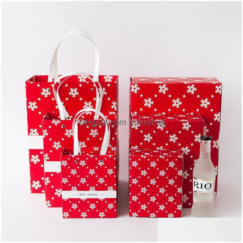 christmas gifts bag paper square tote bag christmas stockings decorations home santa sacks christmas gift box ct0275