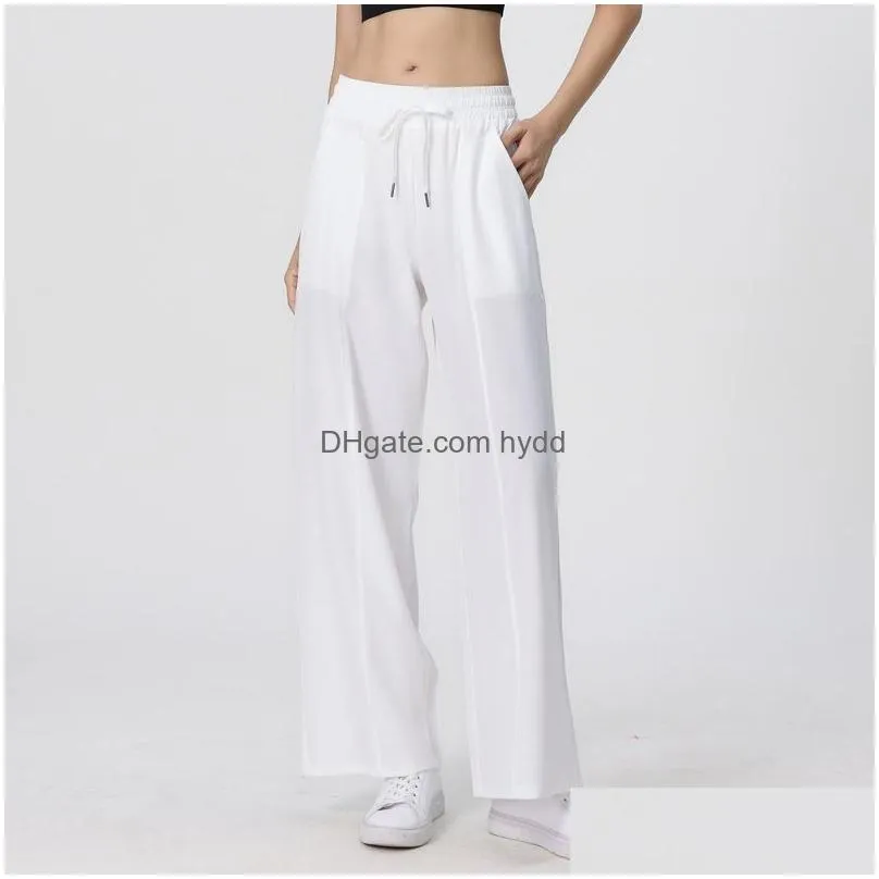  yoga pants summer womens high waist slim fit wide leg straight leg pants show leg length yoga fitness fashion womens style